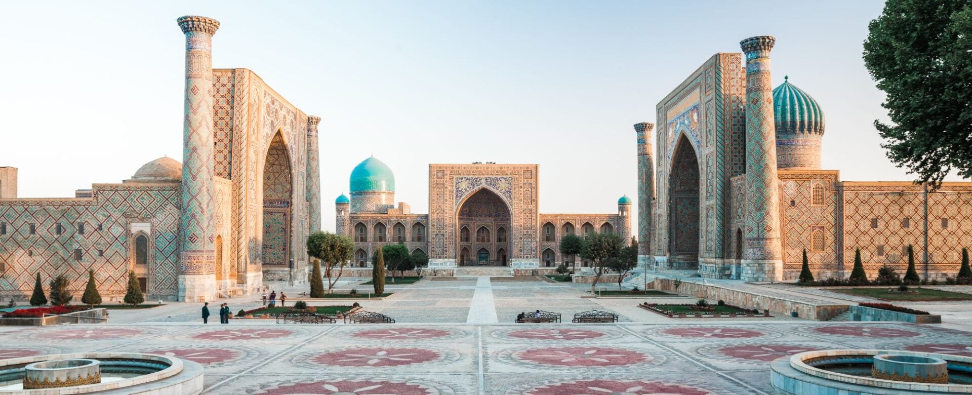 Samarkand 清真寺建築群暮色，9日8夜烏茲別克小包團