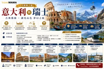 穿越歷史名城與湖光山色!Travel Mama 帶你 7 天遊歷意瑞經典,從羅馬藝術殿堂到瑞士雪山巔峰,一次體驗歐洲最美的風景。