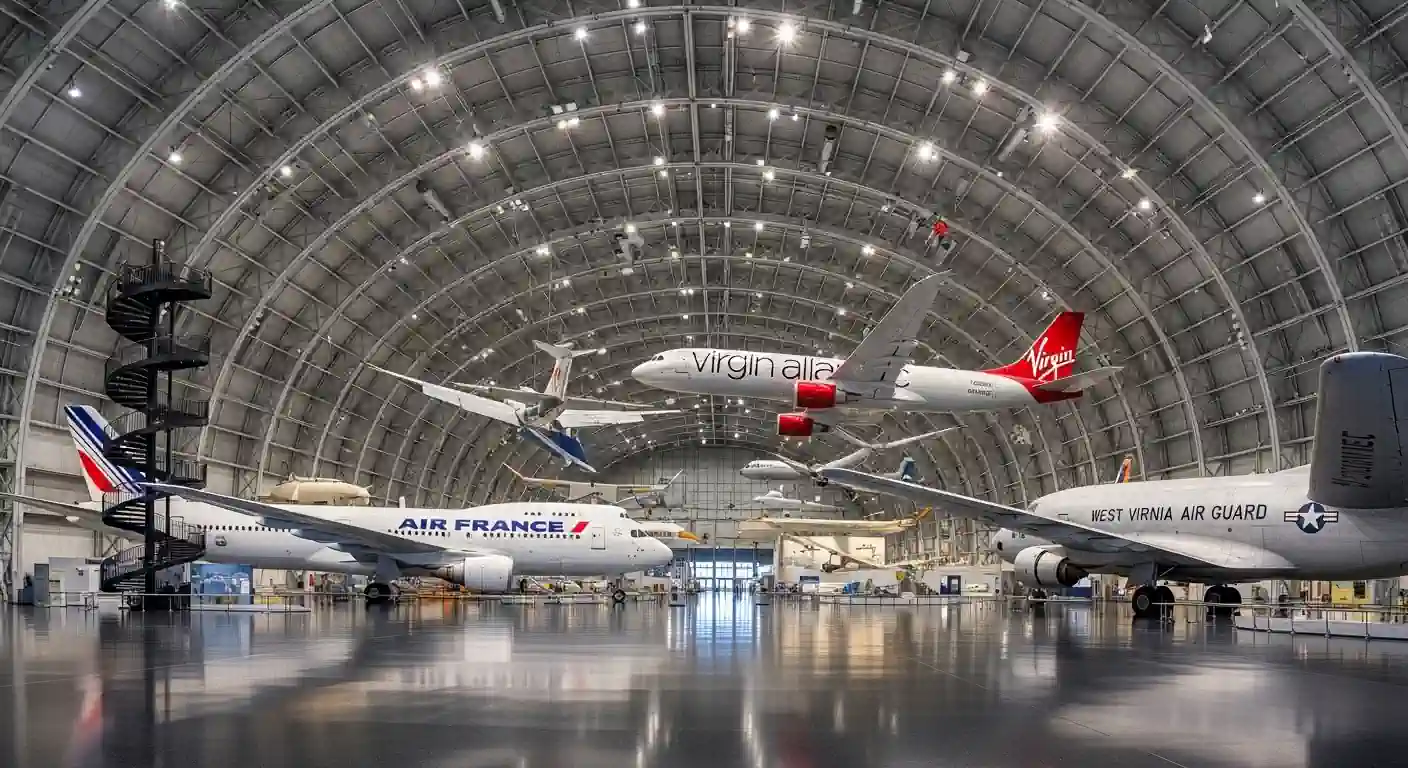 華盛頓國立航空航天博物館 Udvar-Hazy 中心巨大的飛機庫