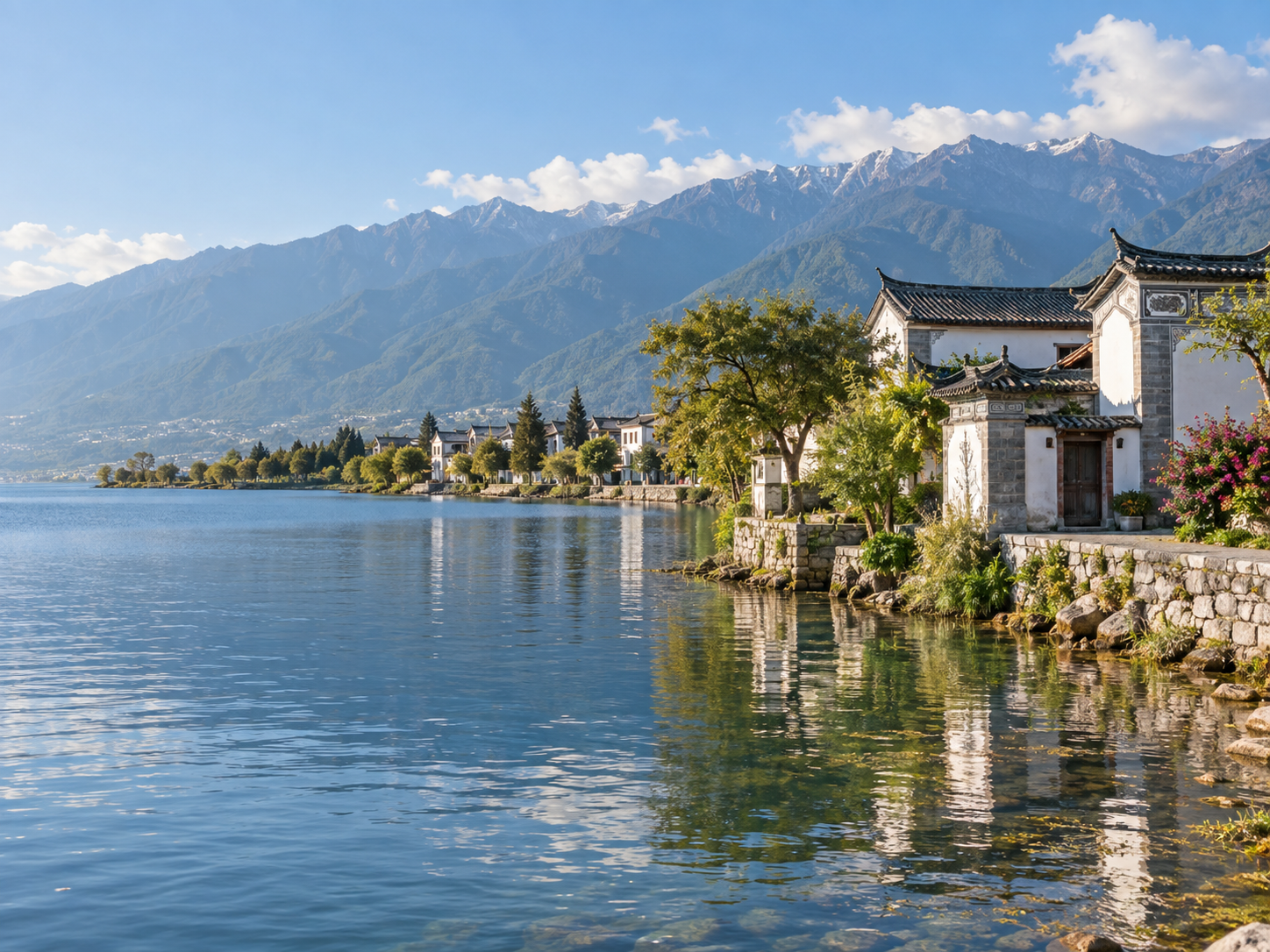 雲南大理洱海湖畔景色
