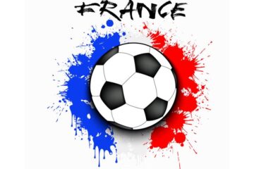 soccer goal and fr flag vector 1095840